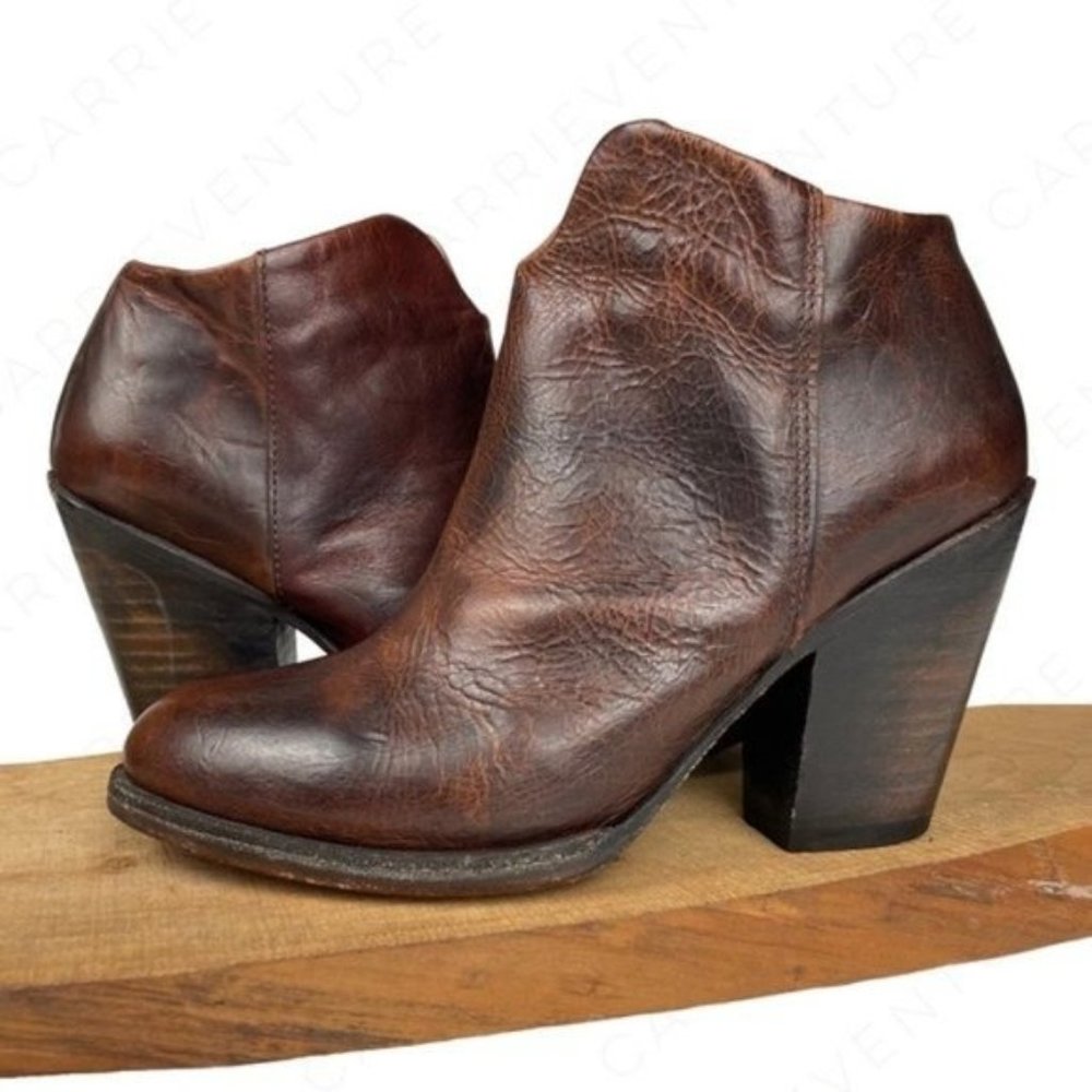 Freebird by Steven DETRT Detroit Cognac Brown Leather Ankle Bootie Boots
